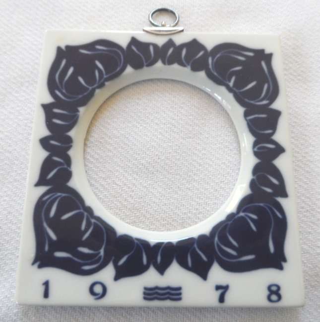 DANISH PORCELAIN PICTURE FRAMES  with backing mounts and glass  , set of 3