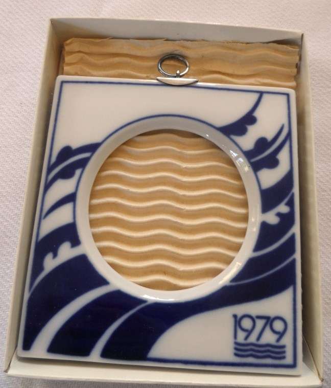 DANISH PORCELAIN PICTURE FRAMES  with backing mounts and glass  , set of 2