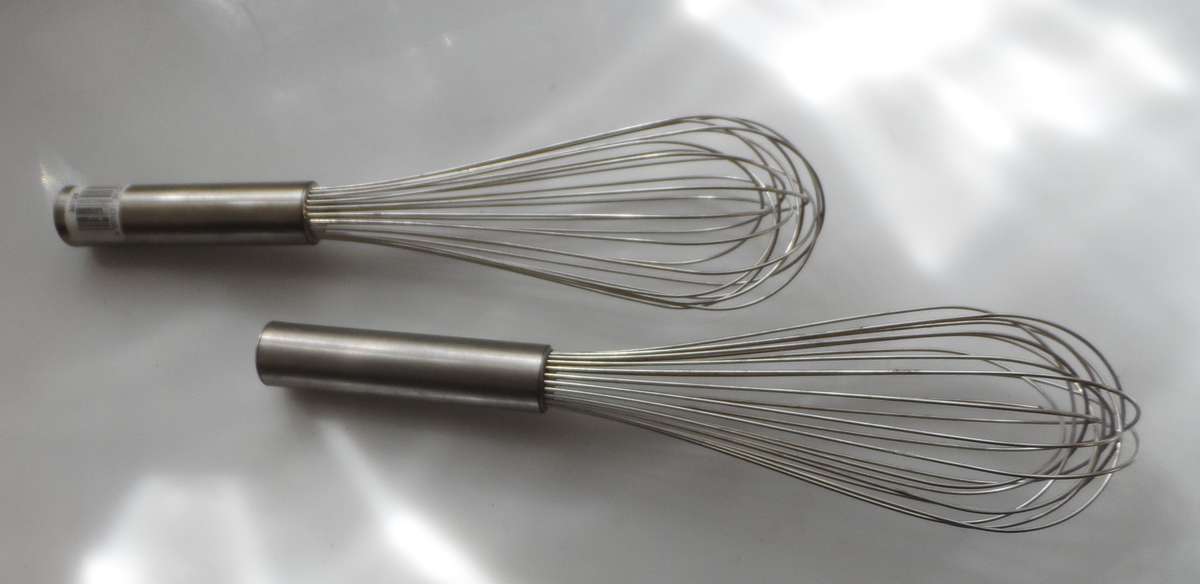 BALOON WHISKS  STAINLESS STEEL  1 PAIR, INDUSTRIAL / CATERING QUALITY   as new