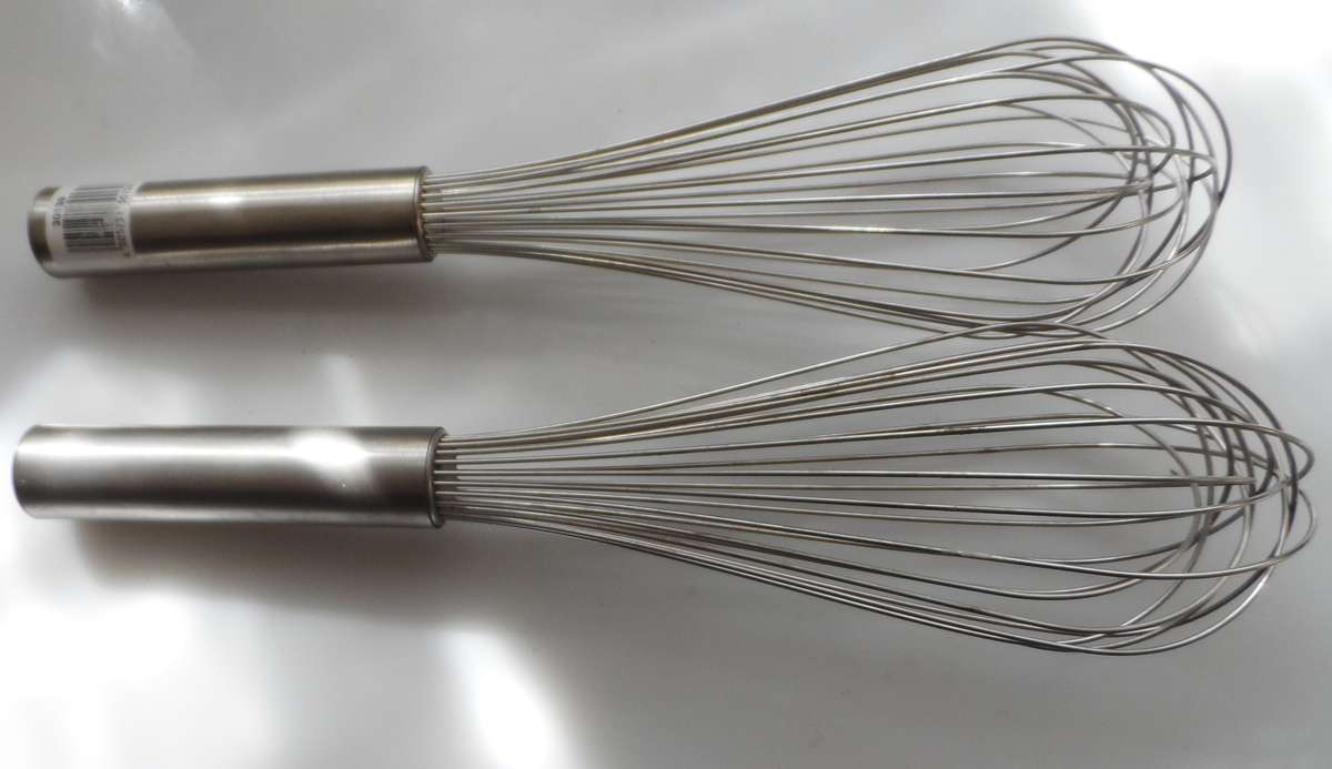 BALOON WHISKS  STAINLESS STEEL  1 PAIR, INDUSTRIAL / CATERING QUALITY   as new