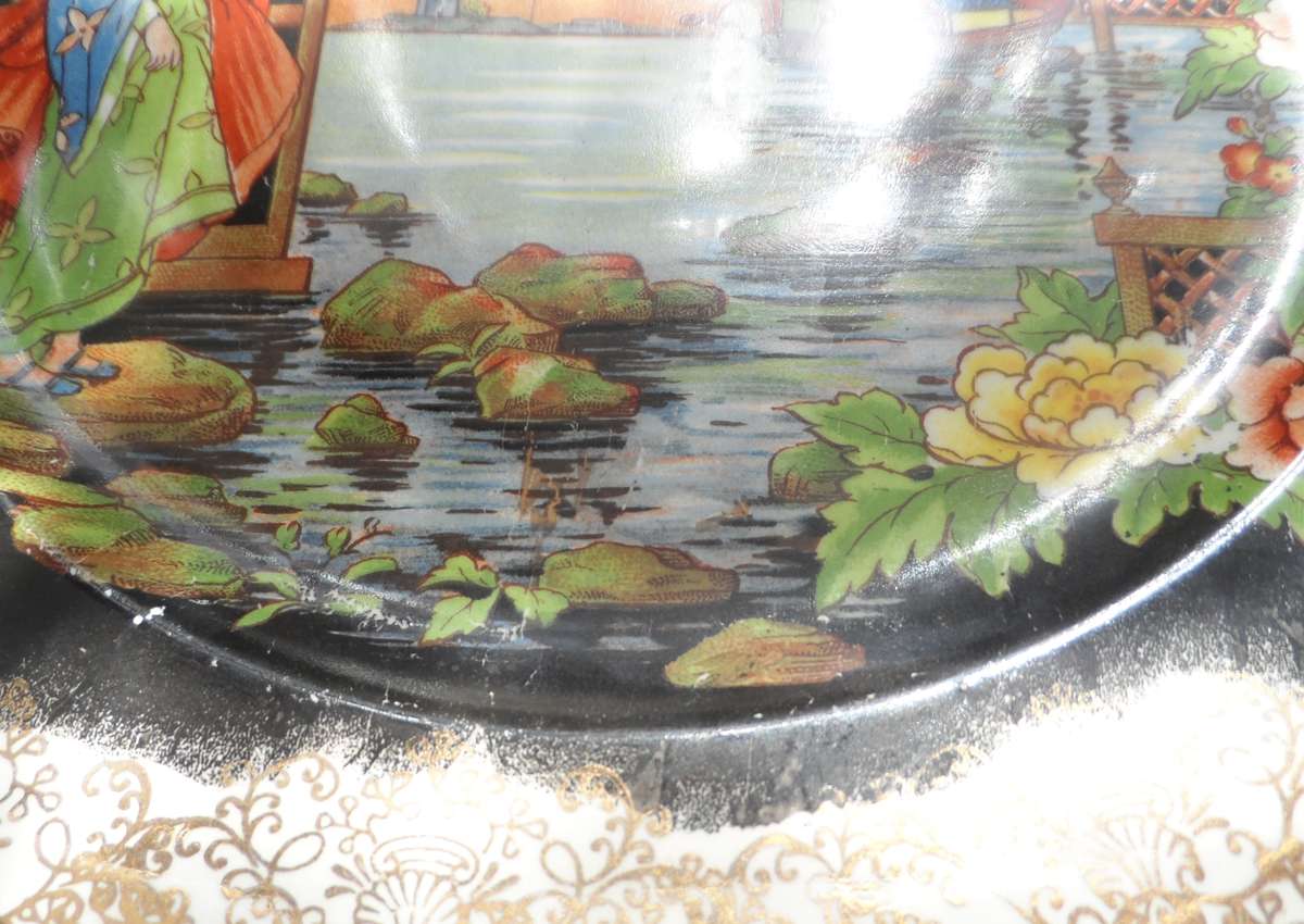 JAPANESE PLATES,  VINTAGE MATCHED PAIR OF SQUARE  DISPLAY PLATES  made in England