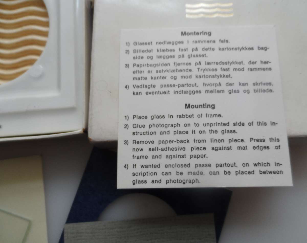 DANISH PORCELAIN PICTURE FRAMES  with backing mounts and glass  , set of 3