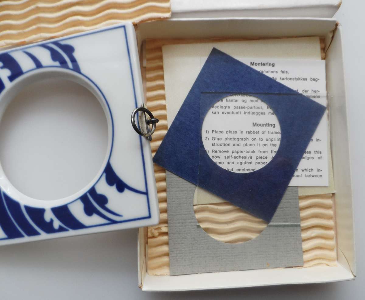 DANISH PORCELAIN PICTURE FRAMES  with backing mounts and glass  , set of 2