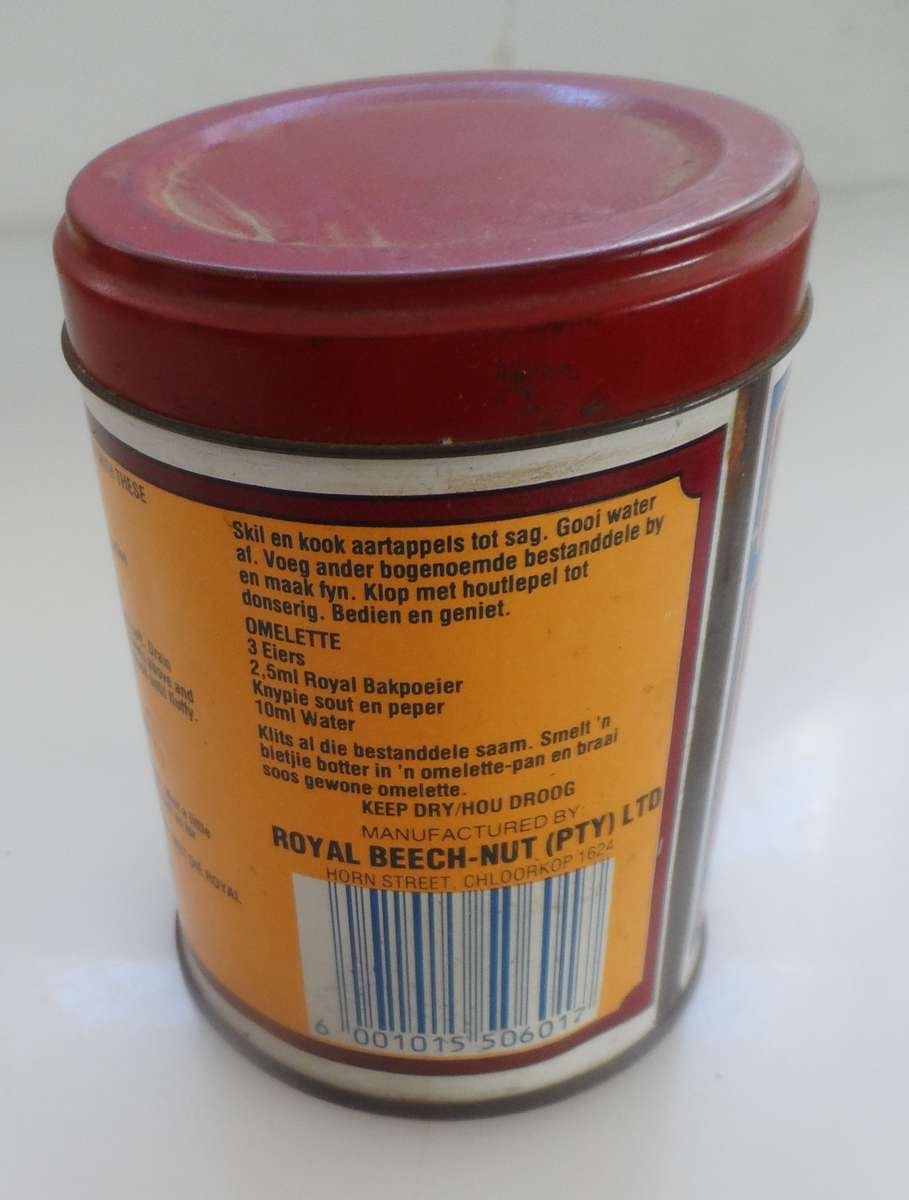 VINTAGE COLLECTIBLE ROYAL-BEECHNUT, ROYAL BAKING POWDER  STORAGE TIN.