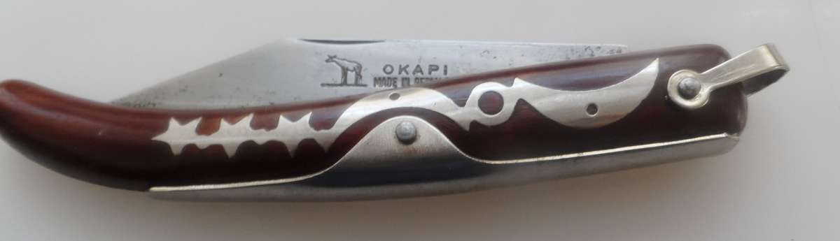 OKAPI RATCHET-LOCK CLASP / SLIPJOINT KNIFE , STAR & MOON , MADE IN GERMANY , AUTHENTIC VINTAGE since