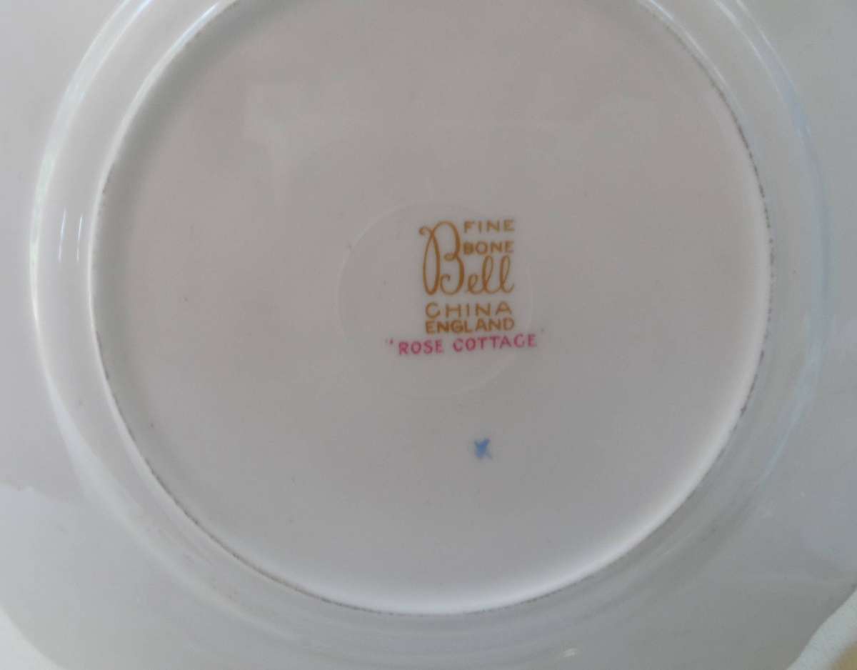 BELL CHINA    fine bone china tea trios '  ROSE COTTAGE ' pattern ,   2 TRIOS