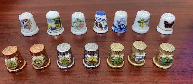 Collection of 14 vintage Thimbles