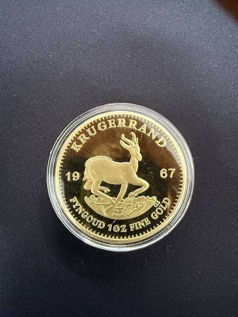 NOVELTY ITEM - 1967 Gold Plated "1 ounce Krugerrand"