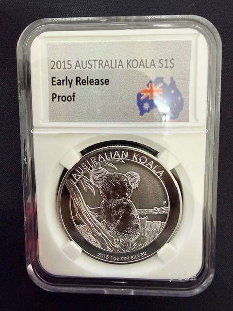 NOVELTY ITEM - Silver Plated 2015 Australian Koala 1 Dollar