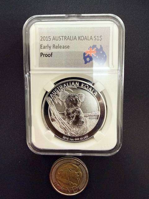 NOVELTY ITEM - Silver Plated 2015 Australian Koala 1 Dollar