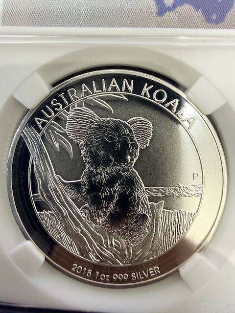 NOVELTY ITEM - Silver Plated 2015 Australian Koala 1 Dollar