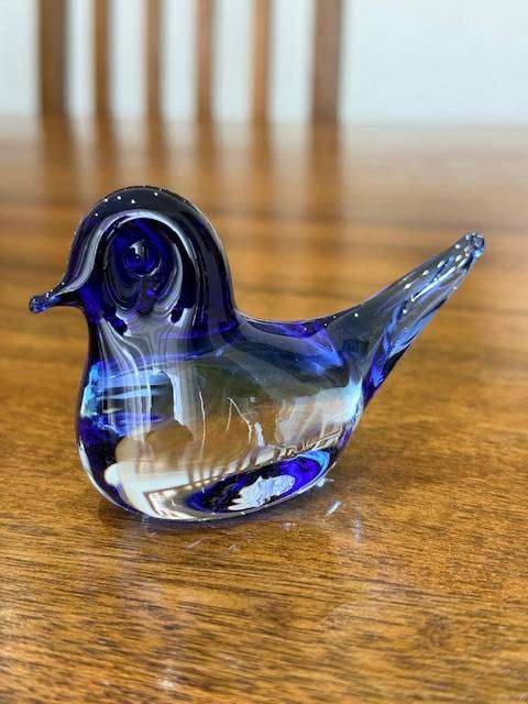VINTAGE HANDBLOWN MURANO GLASS - BLUE BIRD
