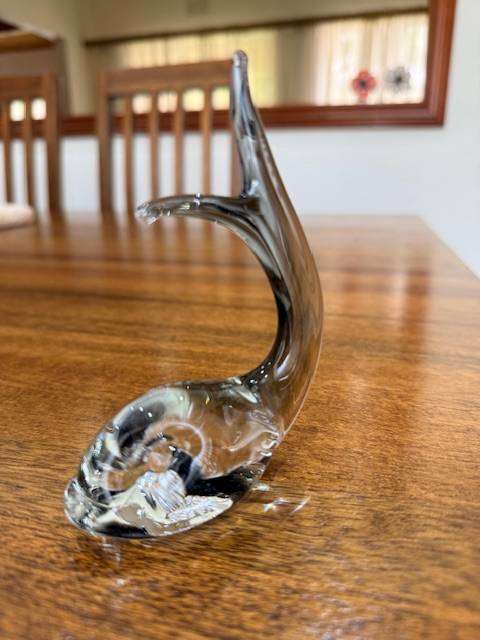 VINTAGE HANDBLOWN MURANO GLASS - WHALE