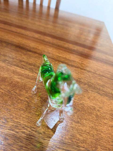 VINTAGE HANDBLOWN MURANO GLASS - GREEN HORSE