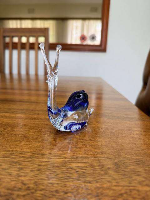 VINTAGE HANDBLOWN MURANO GLASS - BLUE SNAIL