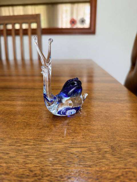 VINTAGE HANDBLOWN MURANO GLASS - BLUE SNAIL