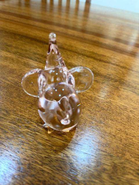 VINTAGE HANDBLOWN MURANO GLASS - PINK ELEPHANT