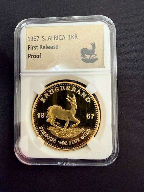 NOVELTY ITEM - 1967 Gold Plated 1 ounce Krugerrand - REPLICA NOT REAL GOLD