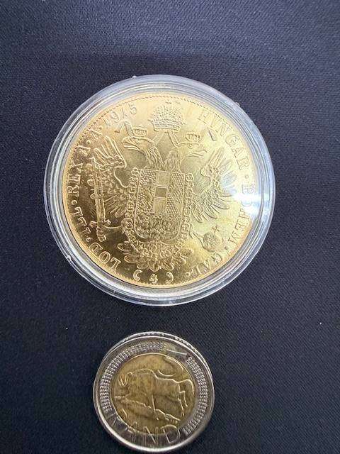 NOVELTY ITEM - 1915 Gold Plated Austrian 4 Ducat - REPLICA NOT REAL GOLD