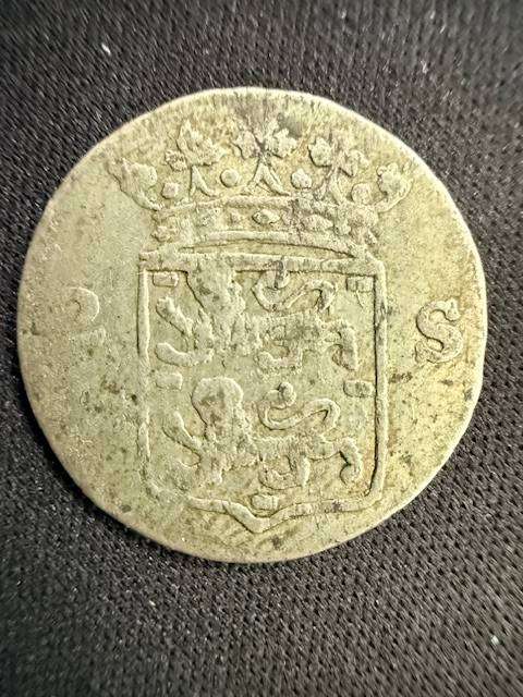 *SILVER SALE* 1784/80 Overstrike - Dutch 2 Stuivers "Double Wapenstuiver"