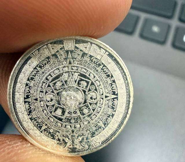 .999 FINE SILVER 1/10 TROY OUNCE AZTEC ROUND