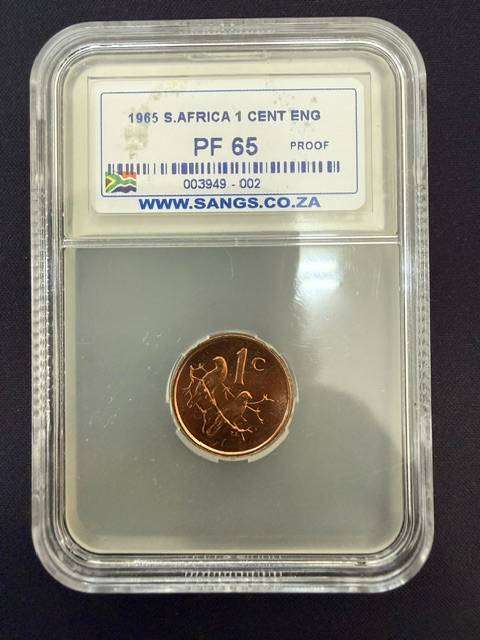1965 South African 1 cent - Graded PF65 - Superb Specimen