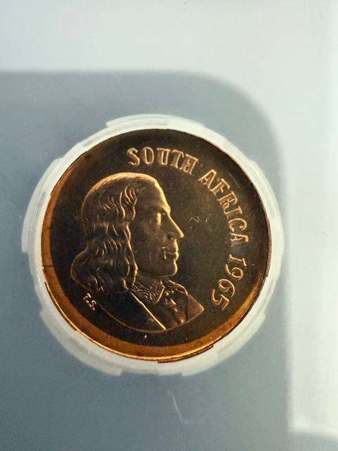 1965 South African 1 cent - Graded PF65 - Superb Specimen