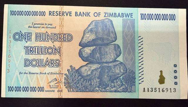 Zimbabwe $100 trillion dollar note - Uncirculated AA prefix