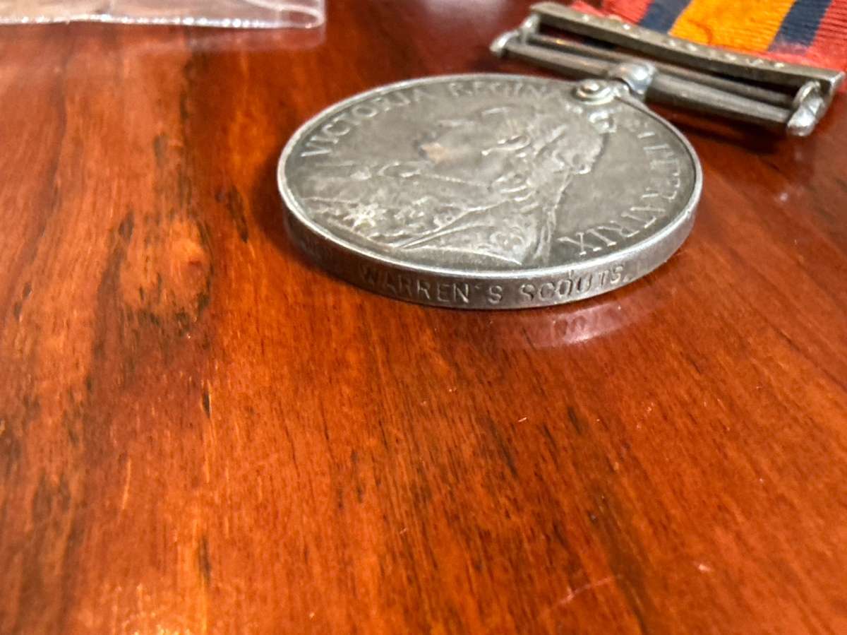 QSA - Queen South Africa Medal - Trooper HCB Miller - Warren's Scouts (LOW NUMBER)