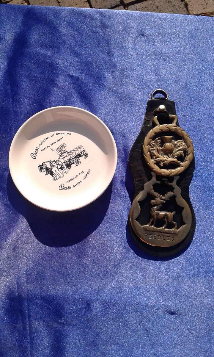 Horse Brass. Burton Upon Trent.  Home of the Brass Shire horses plate.  110mm. Poole.