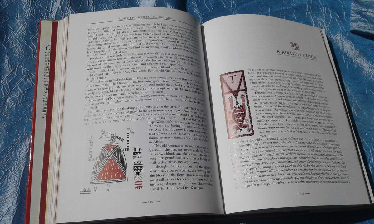 "Out of Africa"  Karen Blixen.  Hard cover.