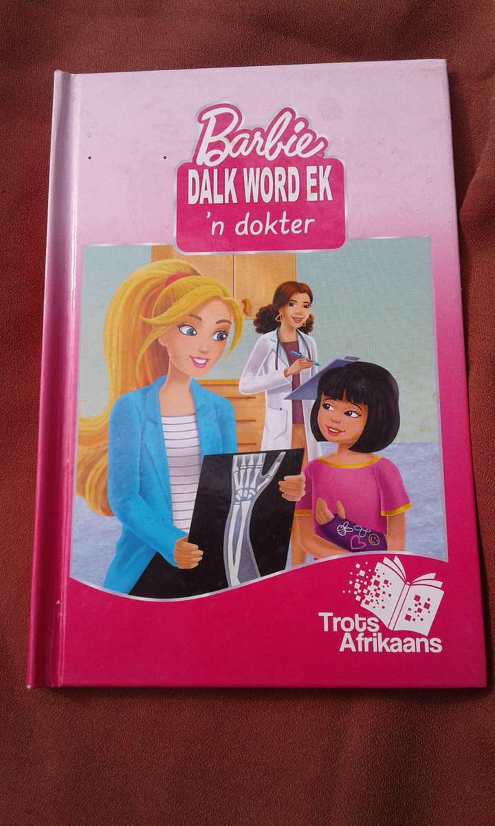 "Barbie Dalk word ek 'n Dokter"  Hard cover.