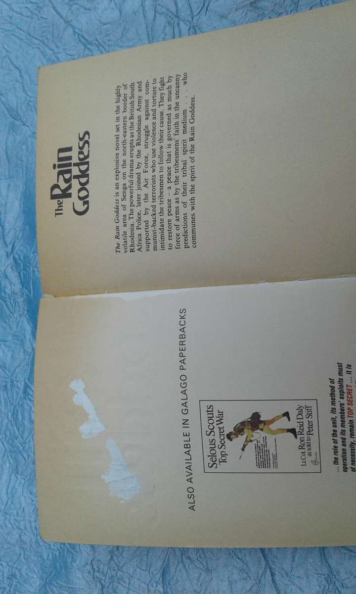 `The Rain Goddess"  Peter Stiff.  Soft cover.