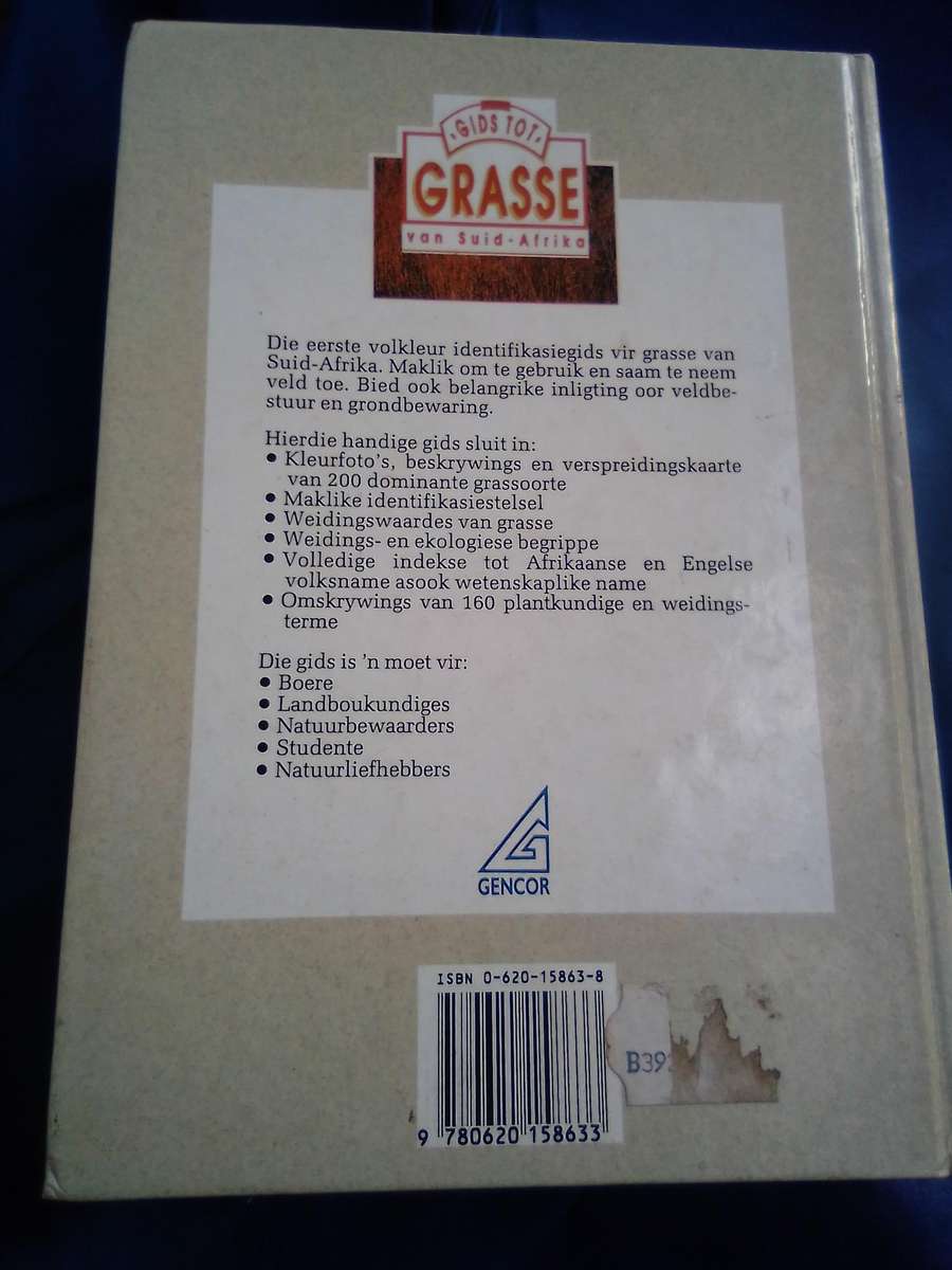 `Gids tot Grasse van Suid-Afrika"  Hard cover.