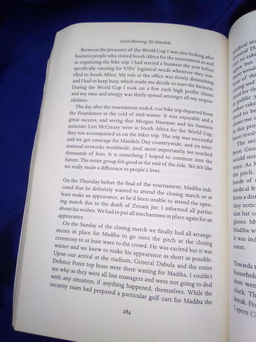 "Good morning, Mr. Mandela"  Zelda la Grange.  Soft cover.