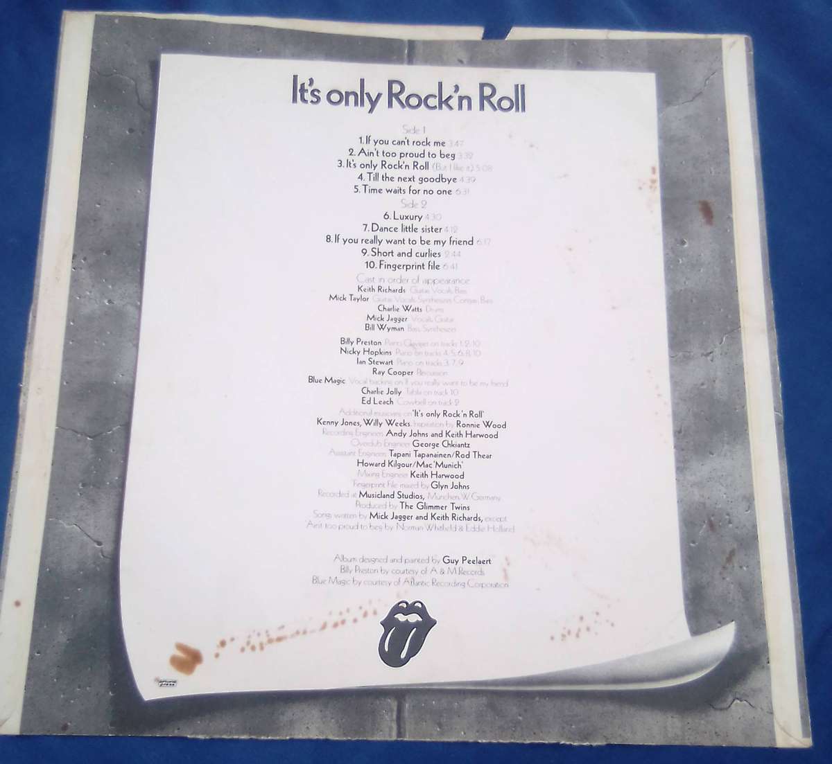 L.P.  The Rolling Stones.  It's Only Rock n Roll. . Cover: Good.  L.P.:Very good.