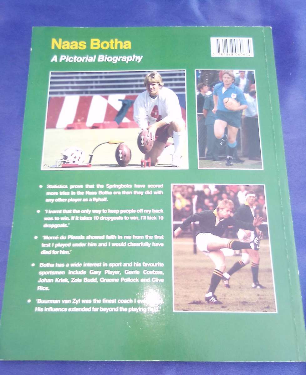 "Naas Botha.  Rugby's Golden Boy". Soft cover.