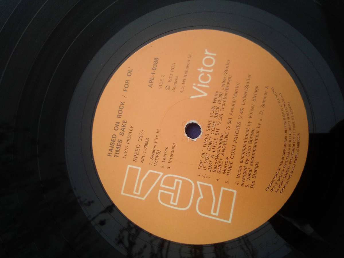 L.P.  "Elvis Presley".  Raised on Rock.  For Ol' Times Sake.  Cover:  Very good. L.P.: Very good.