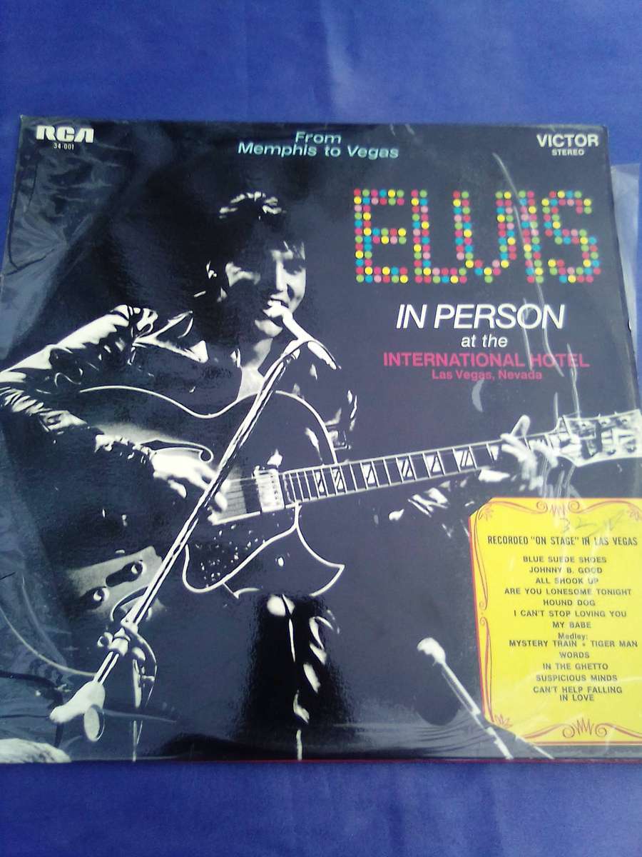 L.P. Vinyl Record. Elvis in Person at the International Hotel. Back in Memphis.  Double L P.  VG+ VG