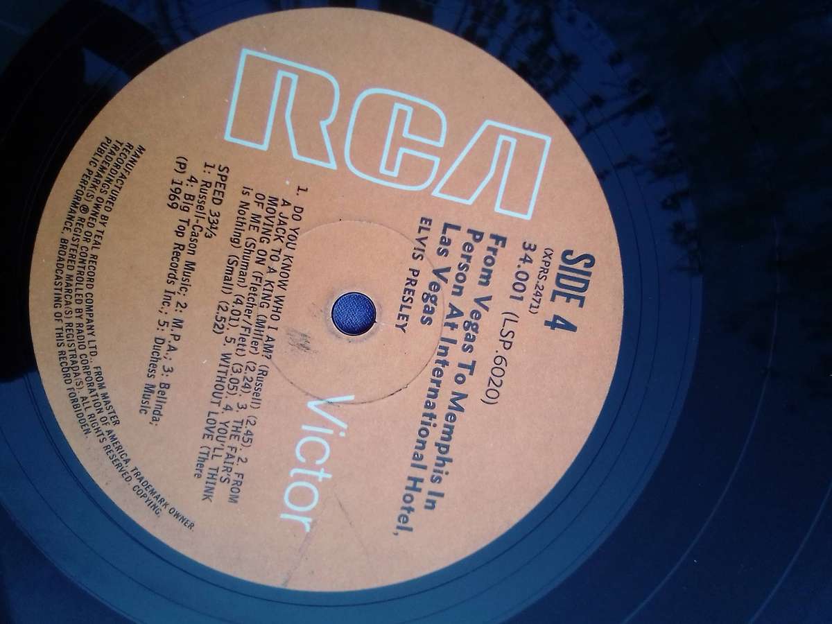L.P. Vinyl Record. Elvis in Person at the International Hotel. Back in Memphis.  Double L P.  VG+ VG