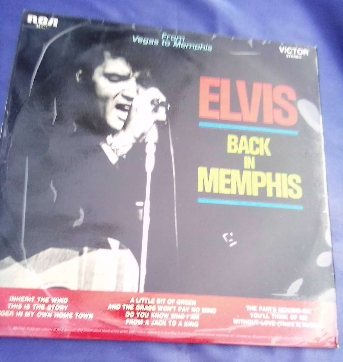 L.P. Vinyl Record. Elvis in Person at the International Hotel. Back in Memphis.  Double L P.  VG+ VG