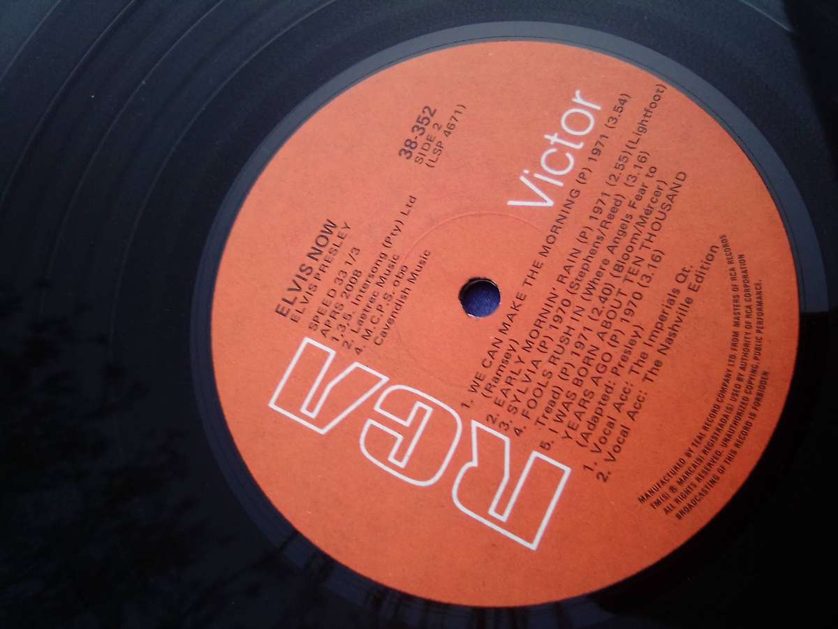 L.P. Vinyl Record.  Elvis Now.  VG+ VG