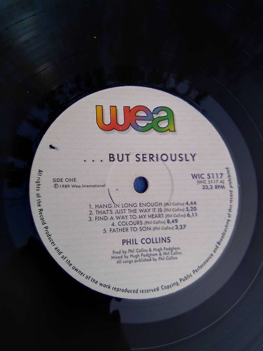 L.P. Vinyl Record.. Phil Collins.  But Seriously.   VG  VG