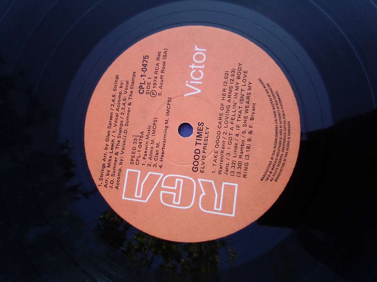 L.P. Vinyl Record. Elvis.  Good Times.  VG  VG