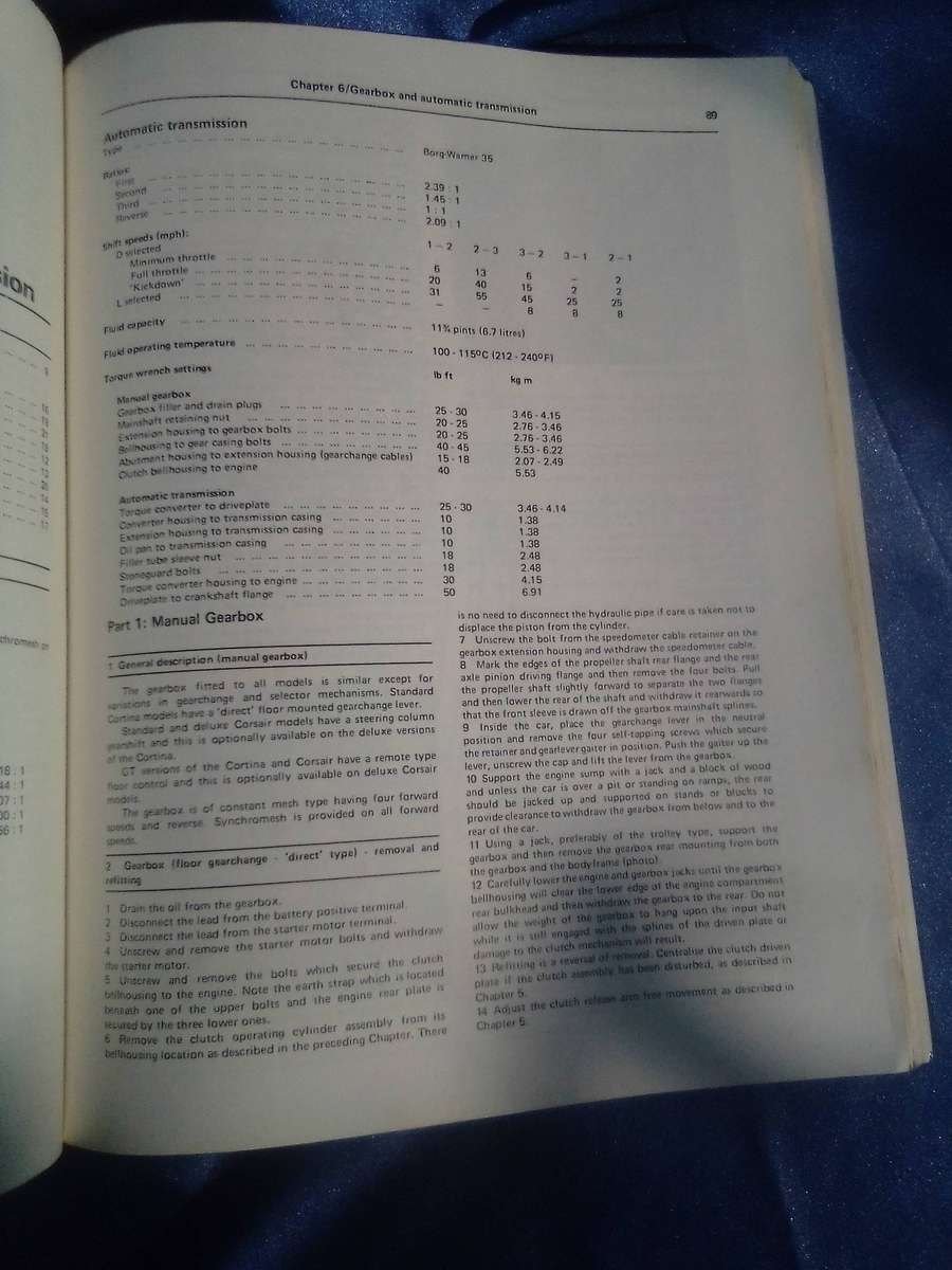 "Ford Cortina Mk I & Corsair 1500.  Owner's Workshop Manual". Hard cover.