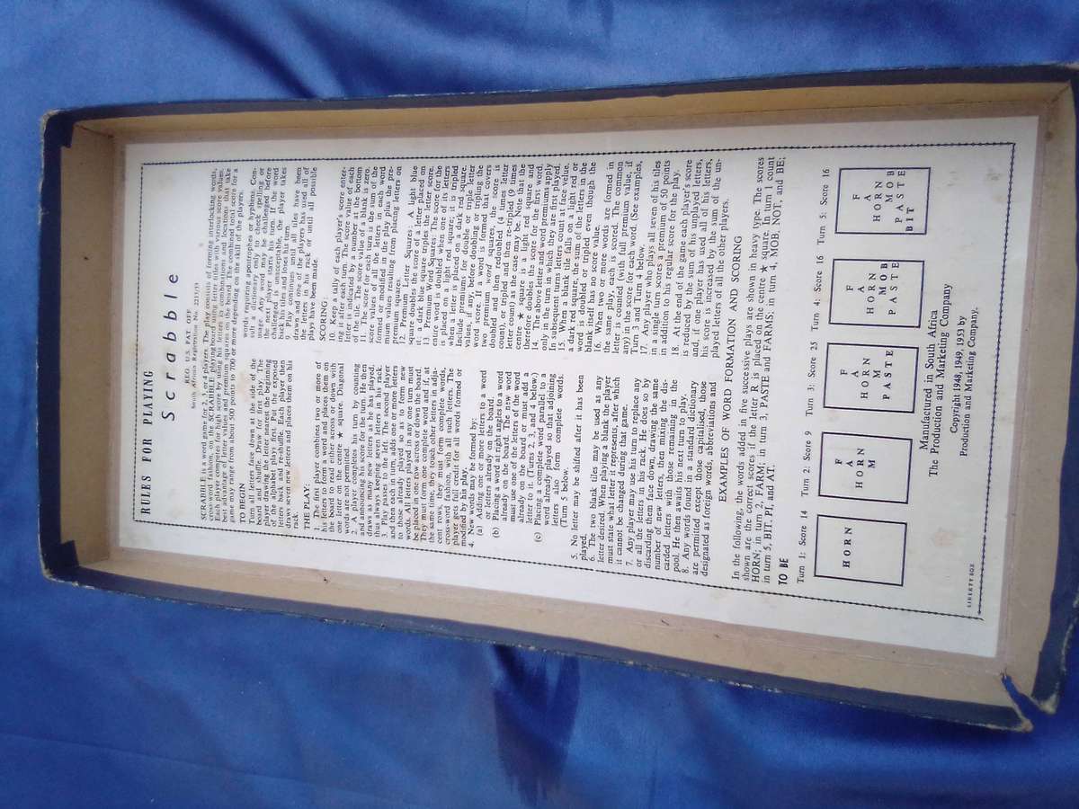 Retro Scrabble game.  Complete.  Wooden racks.