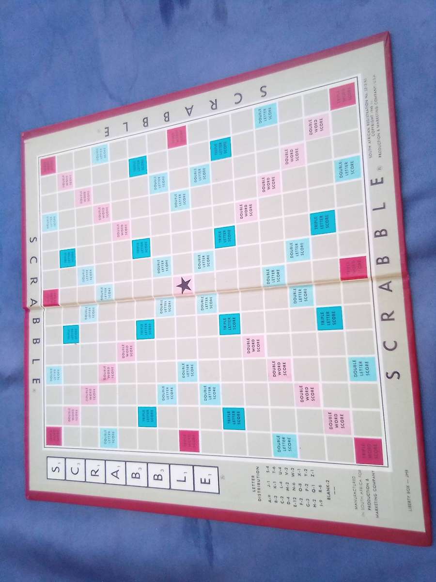 Retro Scrabble game.  Complete.  Wooden racks.