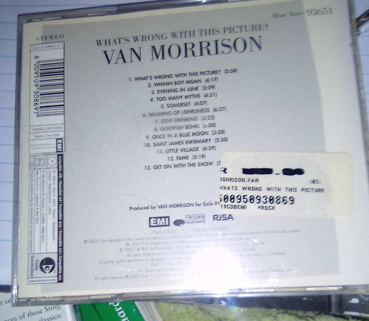 CD. Van Morrison.  What's Wrong with this Picture?.