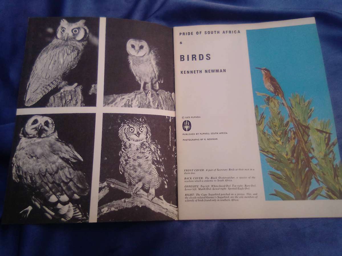"Pride of South Africa Birds'. Kenneth Newman Soft cover.