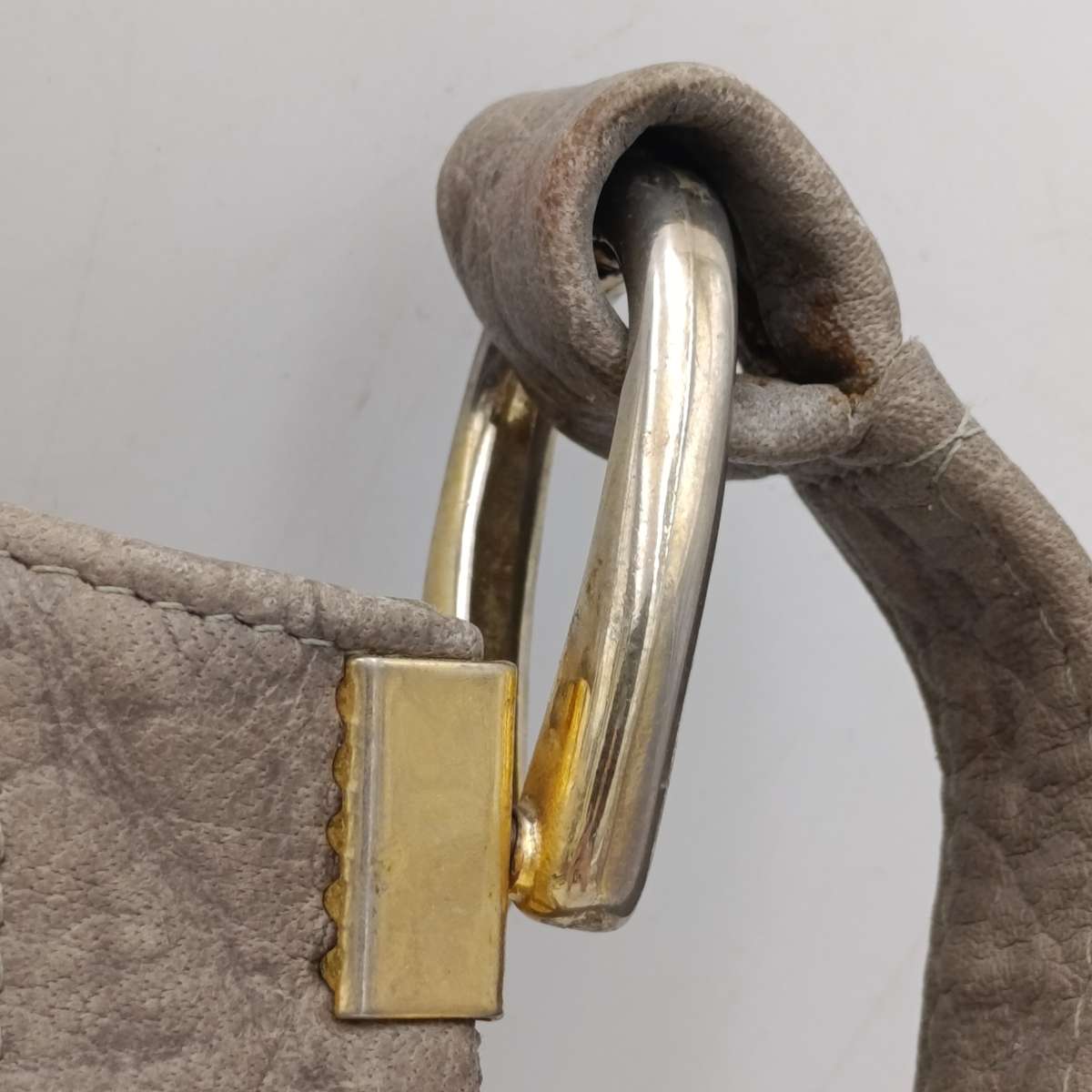 Buffalo leather colour grey handbag